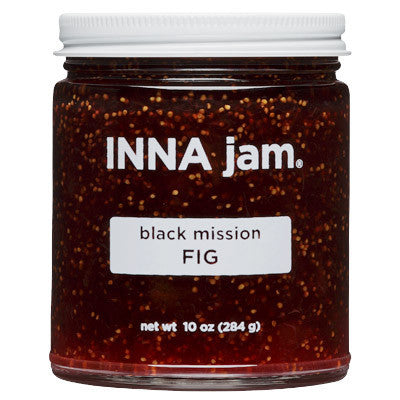 black mission FIG jam! made from: organic black mission figs grown in the Capay Valley, organic unrefined sugar and organic apple cider vinegar. This jam tastes just like perfectly ripe figs because we never use dried figs like commercially produced fig jams often do! It is perfectly fresh tasting, sweet and savory.