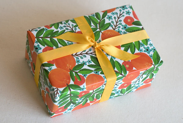 GIFT: 6 jars, wrapped in "FRUIT" gift wrap