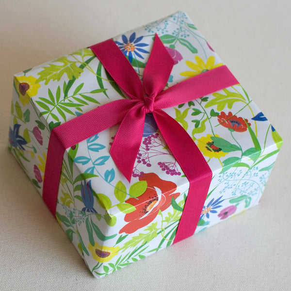 GIFT: 4 jars, wrapped in "FLOWERS" gift wrap