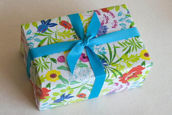 GIFT: 6 jars, wrapped in "FLOWERS" gift wrap