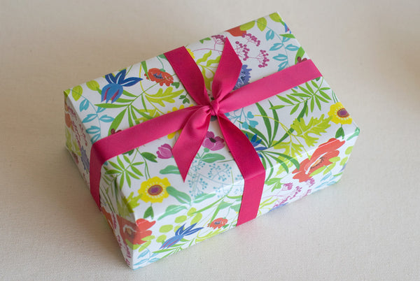 GIFT: 6 jars, wrapped in "FLOWERS" gift wrap