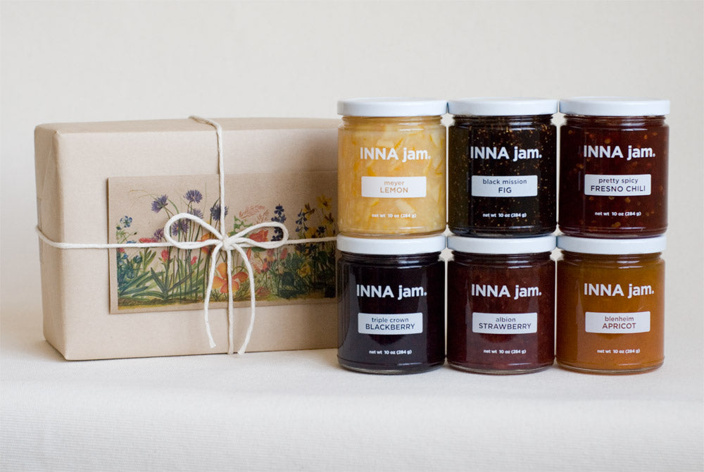 GIFT: 6 jars, wrapped in KRAFT paper with an ART card